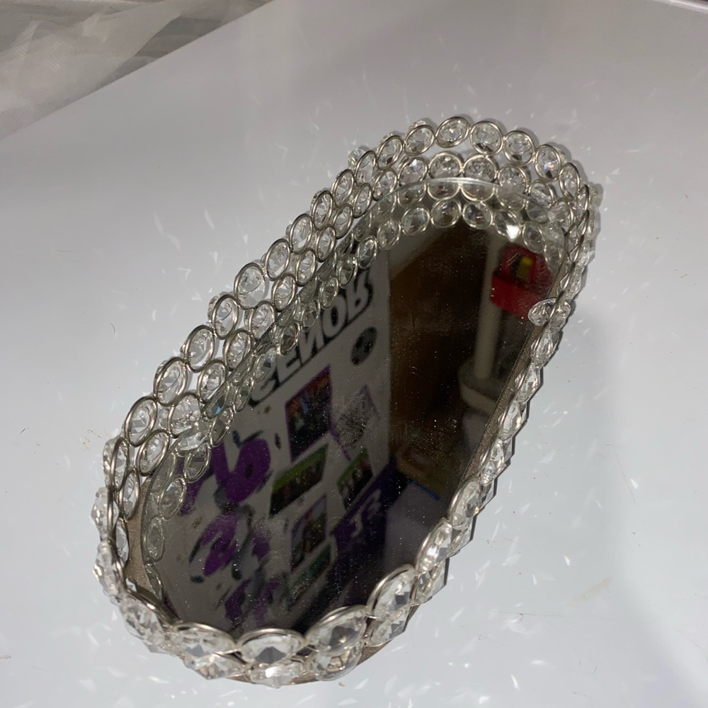 Elegant Silver Mirrored Tray - Picture 2 of 3